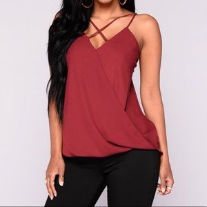 Burgundy Surplice Top